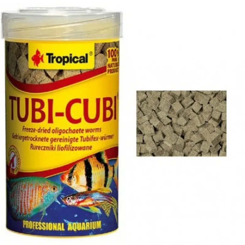 Alimento para peces Tubi Cubi gusanos tubifex liofilizados