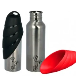 Botella Bebedero Acero Inox de Viaje para Perros