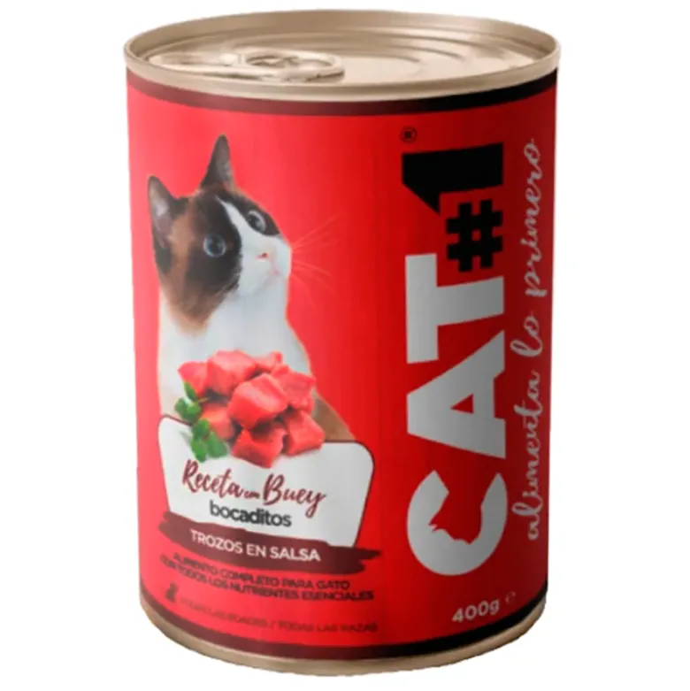 CAT-1 Ternera y Cereales para Gatos Lata 400g
