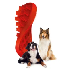 Cepillo de Silicona Pet-Me Rojo (12cm) para Perros