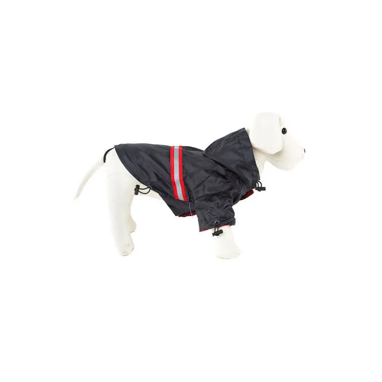 Chubasquero Para Perros Azul Marino Reflectante