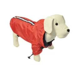 Chubasquero Rojo Para Perros Reflectante