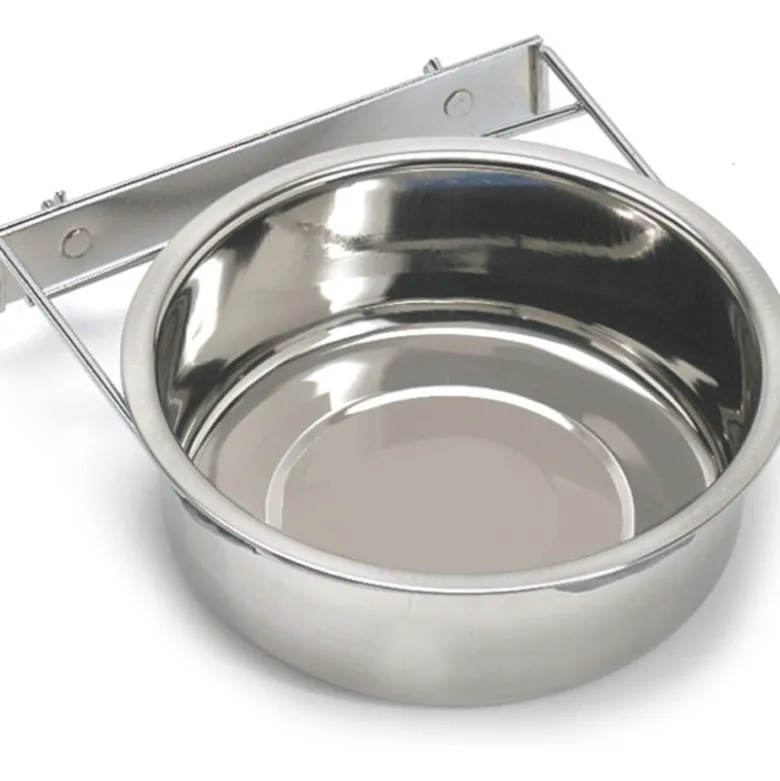 Comedero Inoxidable con Soporte Pared para Perros