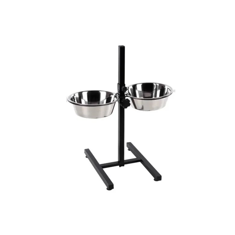 Comedero Otis Doble con Soporte Alto Inoxidable
