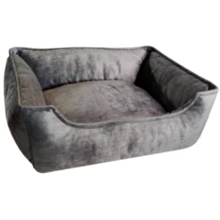Cuna Mullida Antimanchas Eva Soft Plata para Perro y Gato