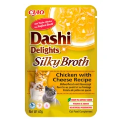 Dashi Delights Silky Broth Pollo con Queso para Gatos 40g