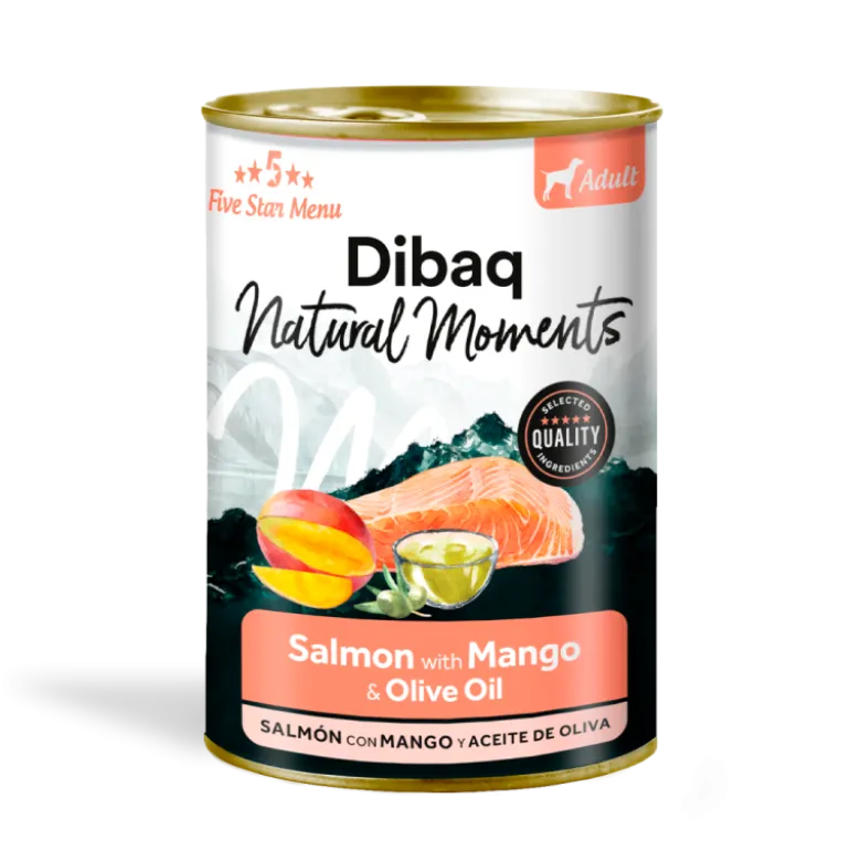 Dibaq Natural Moments Salmón con Mango para Perros Lata 380g