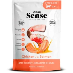Dibaq Sense Grain Free Bocaditos en Salsa Pollo y Salmón para Gatos 100g