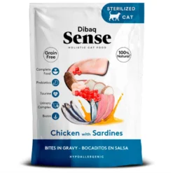 Dibaq Sense Grain Free Bocaditos en Salsa Pollo con Sardinas para Gatos Sobre 100g