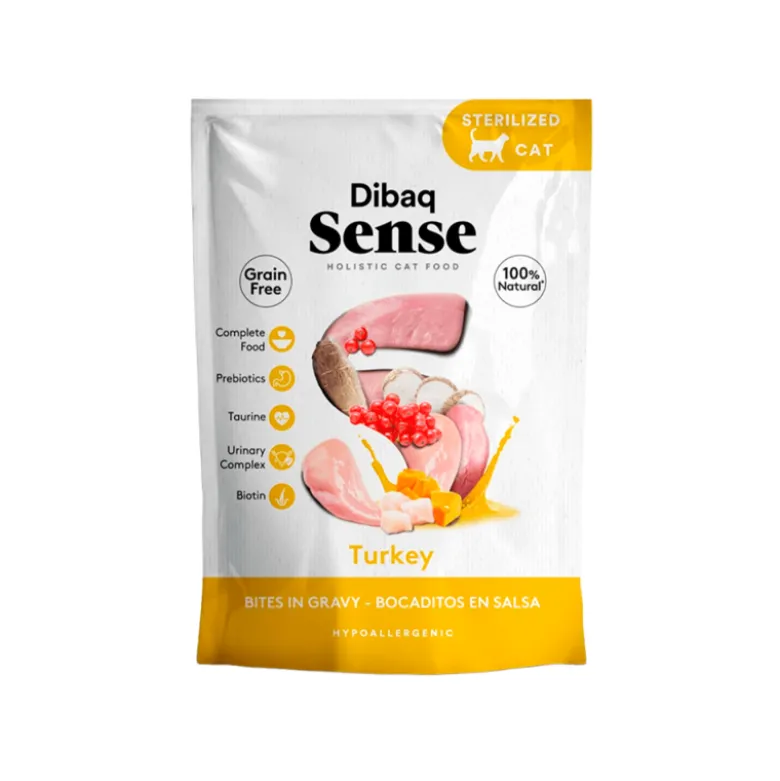 Dibaq Sense Grain Free Bocaditos en Salsa Pavo para Gatos