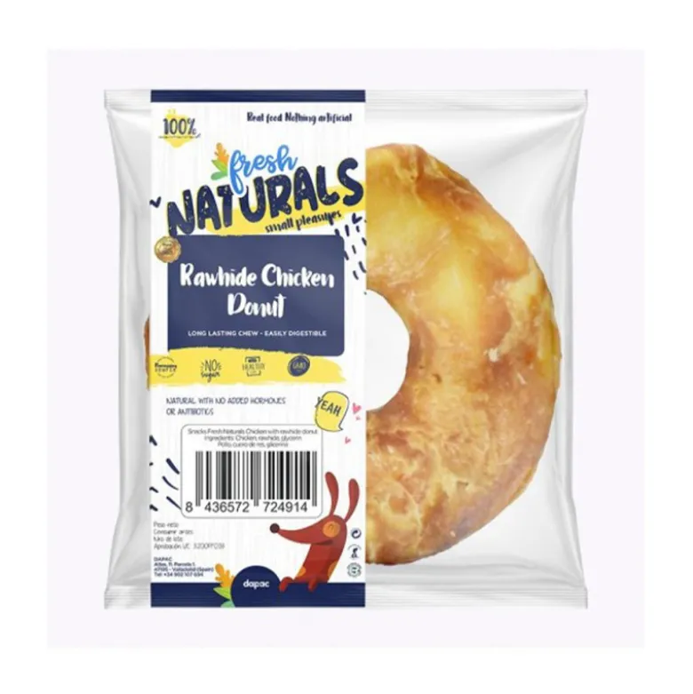 Donut Fresh Naturals Rawhide 12cm para Perros