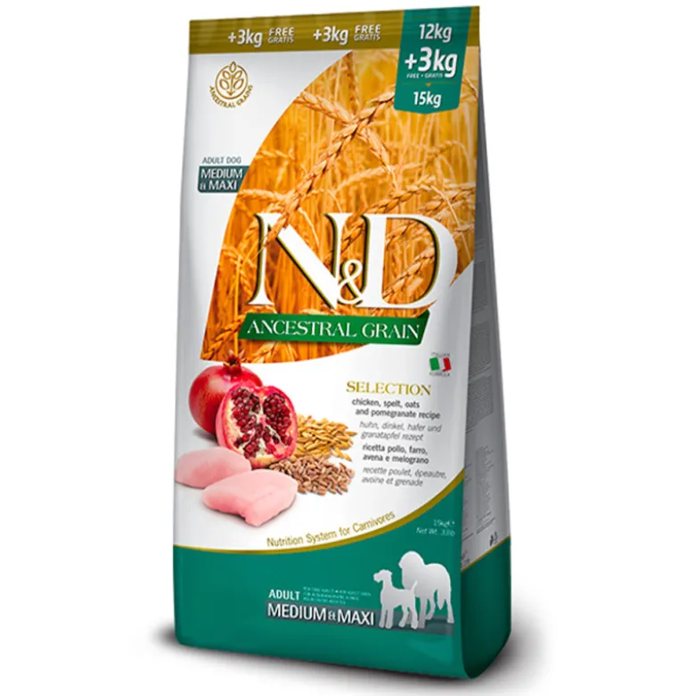 Farmina N&D Ancestral Grain Medium/Maxi para Perros 12+3kg