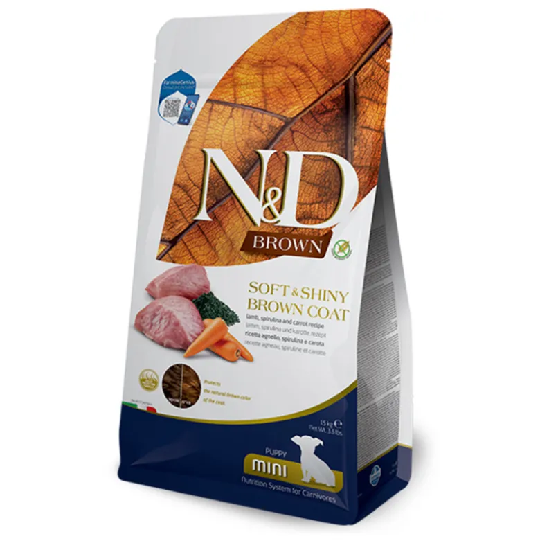 Farmina N&D Brown Cordero y Spirulina Mini Puppy para Perros