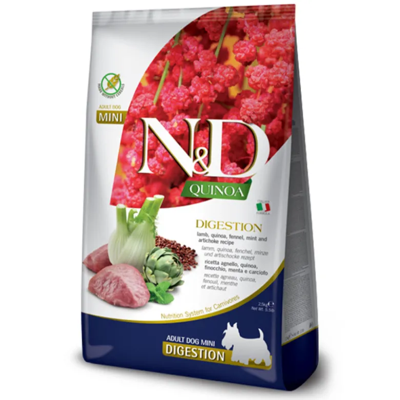 Farmina N&D Quinoa Digestion Cordero Mini para Perros