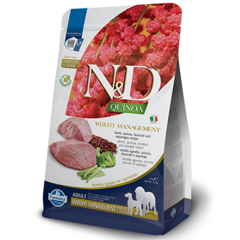 Farmina N&D Quinoa Weight Management Cordero Medium/Maxi para Perros