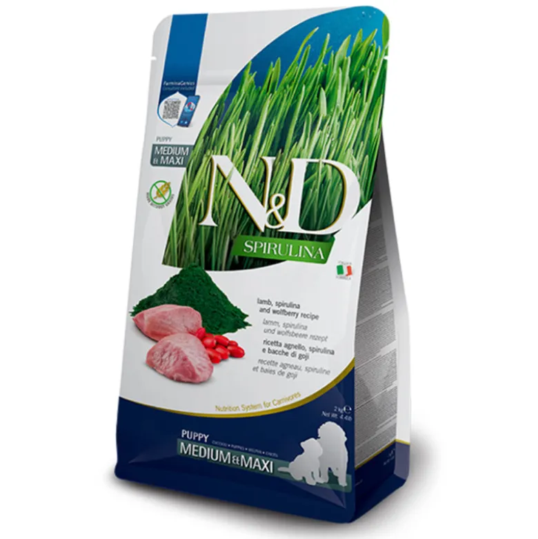 Farmina N&D Spirulina Cordero Medium/Maxi Puppy para Perros