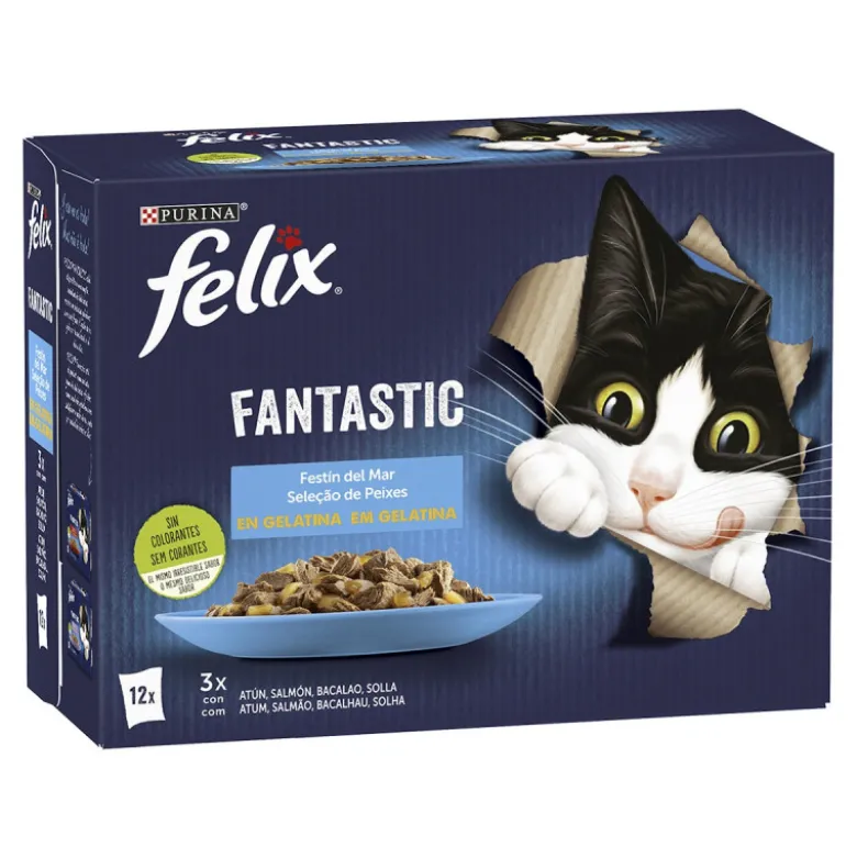 Felix Fantastic Festín del Mar en Gelatina 12 x 85g