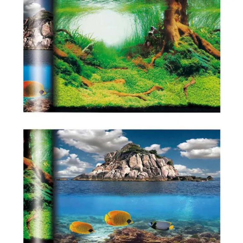 Fondo Acuario Doble Temática Árbol / Islote x Metro