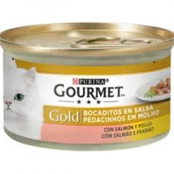 Friskies Gourmet Gold Bocaditos Salsa Salmon y Pollo 85g