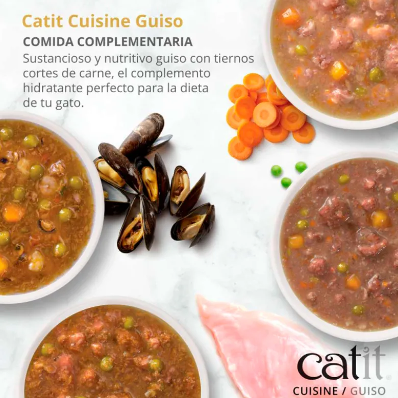 Guiso Catit Cuisine de Vacuno con Verduras para Gatos