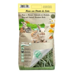 Heno Natural con Diente de León para Roedores y Conejos 800g