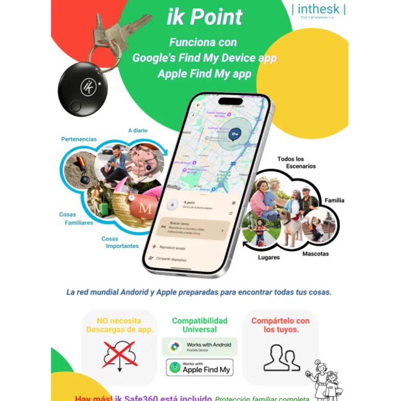 Ik Point Kit Chapa Localizador GPS + Collar para Mascotas