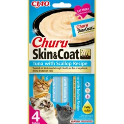 INABA Churu Gato Skin&Coat Atún con Vieira