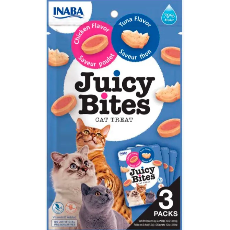 Inaba Snack Churu Juicy Bites Pollo y Atún para Gatos