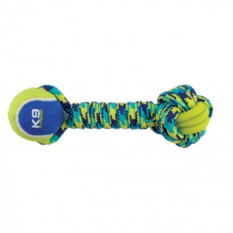 Juguete K9 Fitness de Zeus Rope y TPR Ball Dumbbell para perros