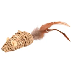 Juguete Ratón Natural con Sonido para Gatos