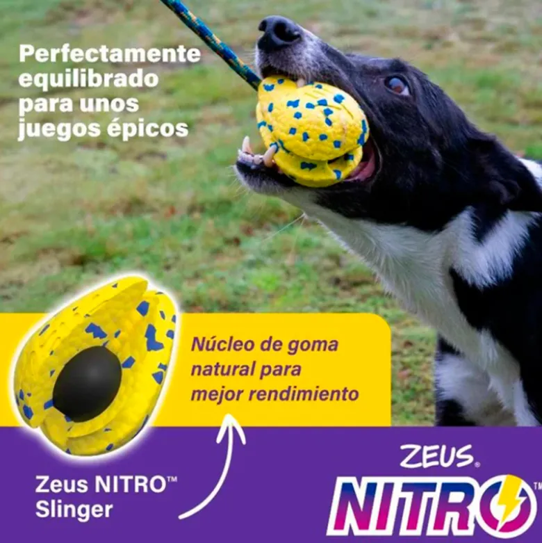 Juguete Zeus Nitro Pelota Lastrada con Cuerda para Perros