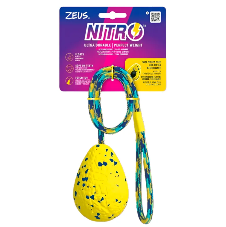 Juguete Zeus Nitro Pelota Lastrada con Cuerda para Perros