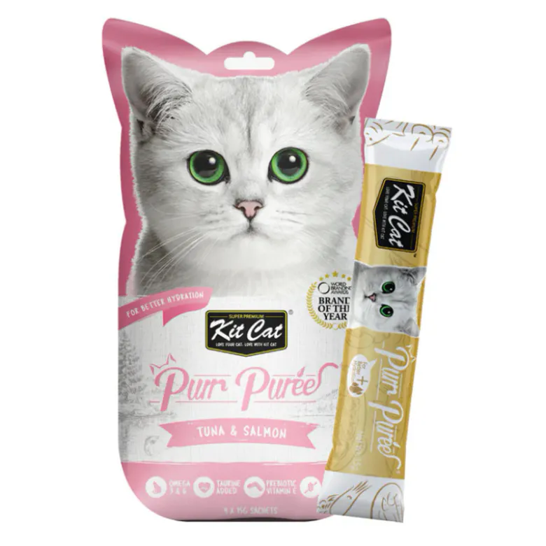 Kit Cat PurrPuree Puré de Atún y Salmón para Gatos 60g