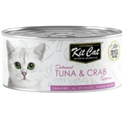 Kit Cat Toppers Atún y Cangrejo en Gelatina para Gatos Lata 80g