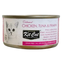 Kit Cat Toppers Pollo, Atún y Gamba en Gelatina para Gatos Lata 80g