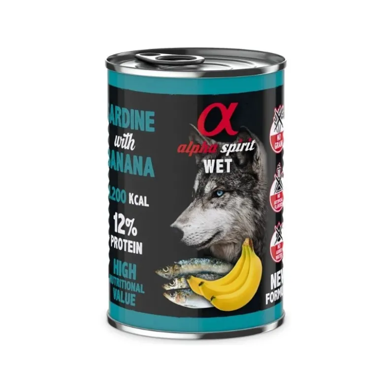 Lata Alpha Spirit Grain Free Sardina Con Plátano 400gr