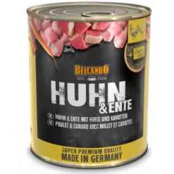 Lata Belcando Pollo y Pato con Mijo y Zanahoria 800g