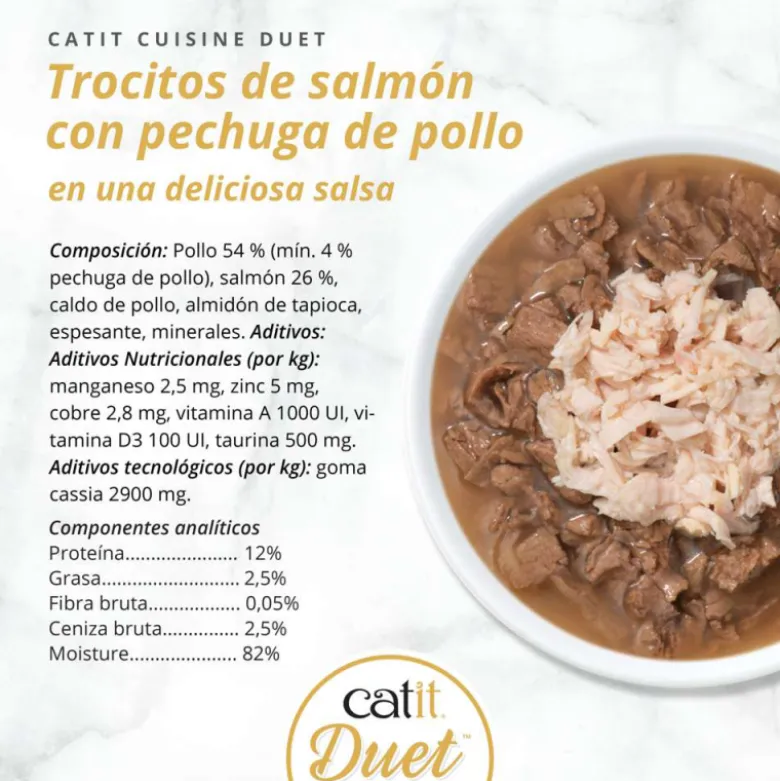 Lata Catit Cuisine Duet de Salmón con Pollo para Gatos