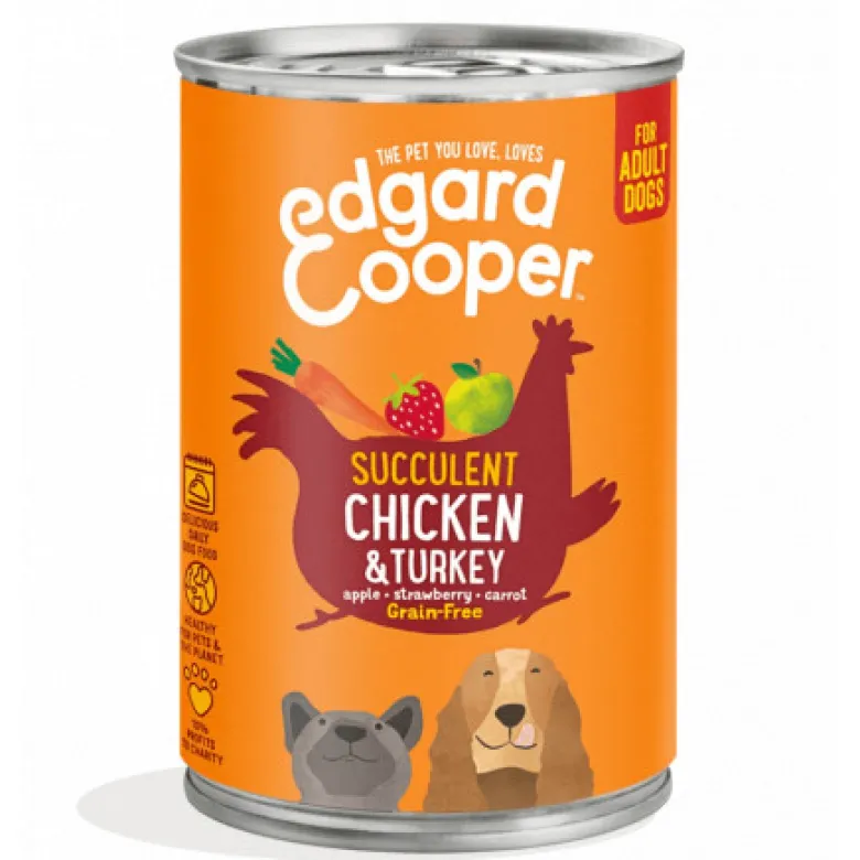 Lata Edgard Cooper Pollo y Pavo Adult 400gr