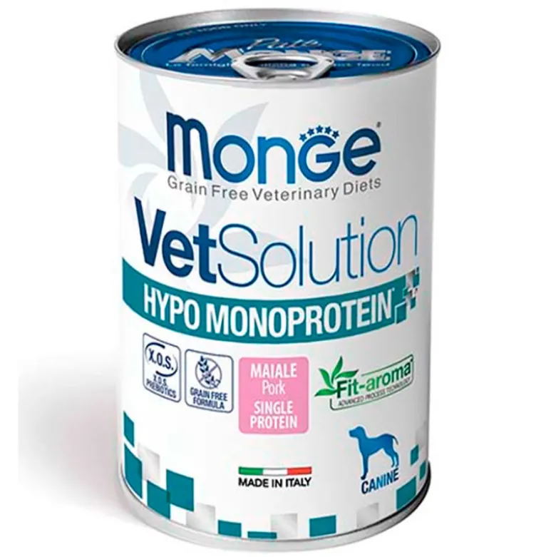 Lata Monge VetSolution Hypo Monoproteico Cerdo para Perro 400g