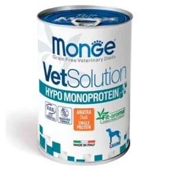 Lata Monge Vet Solution Hypo Monoproteico Pato para Perro 400g