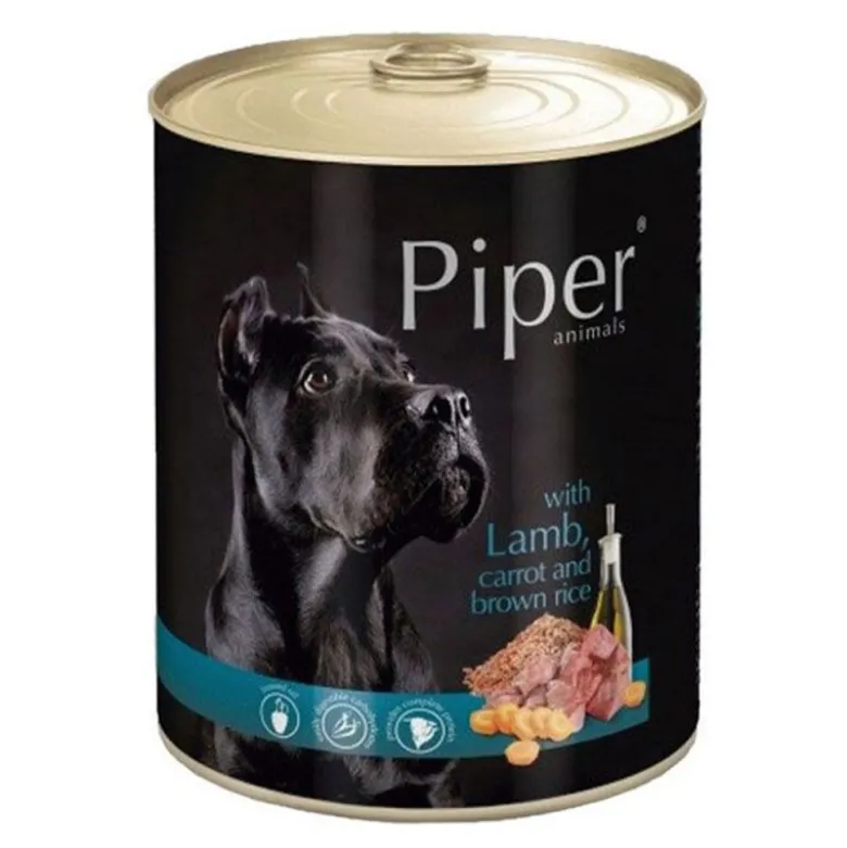 Lata Piper Cordero con Zanahoria y Arroz Integral para Perros