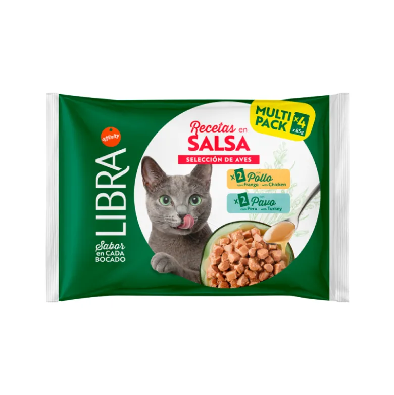 Libra Pack Sobres de Pollo y Pavo en Salsa para Gatos