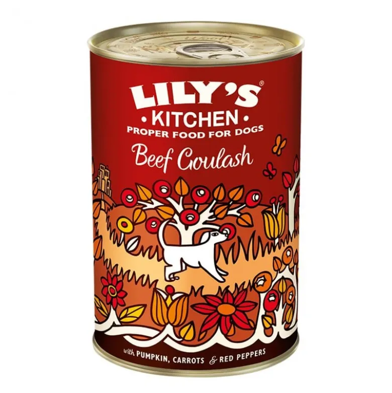 Lily's Kitchen lata de Ternera Calabaza, Zanahorias y Pimiento Rojo 400g