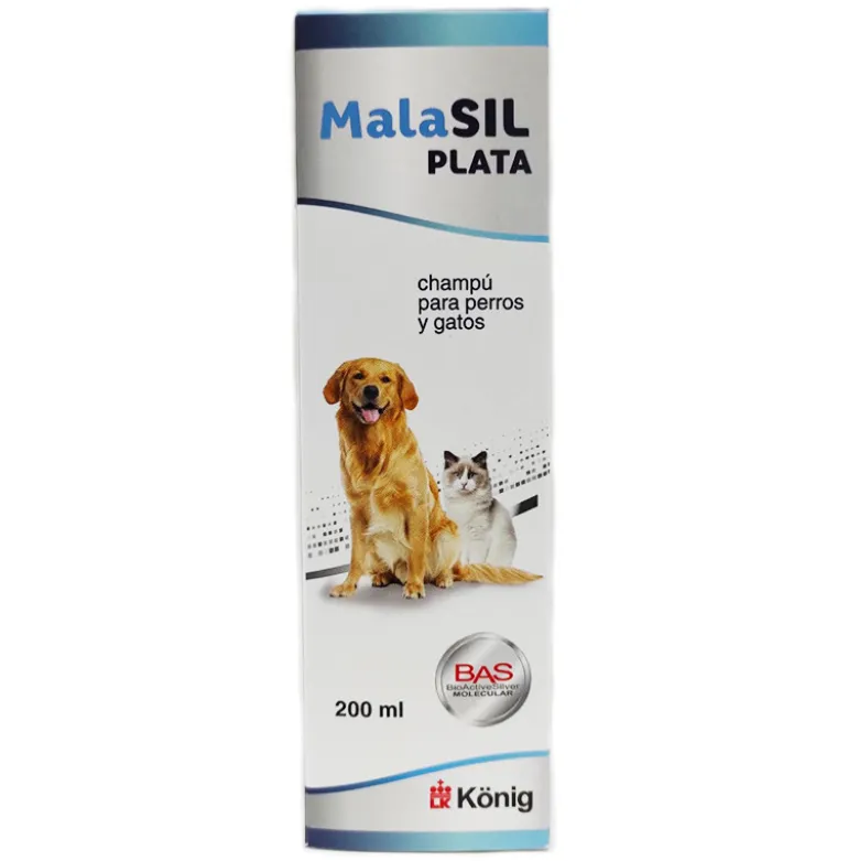 Malasil Ag+ Plata Champú para Perros y Gatos 200ml