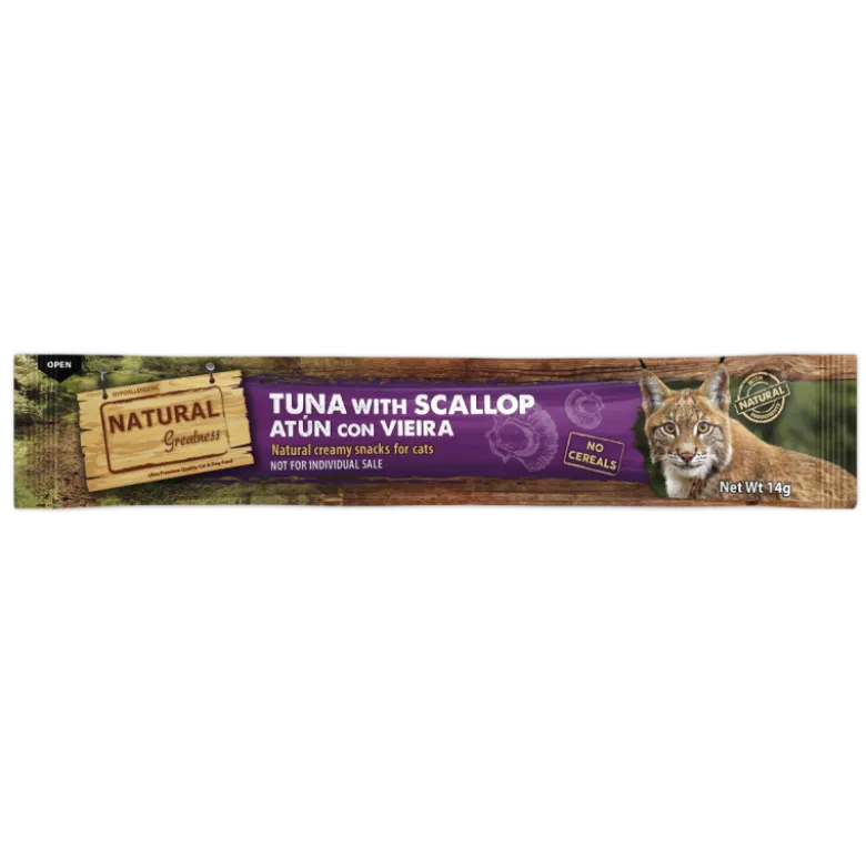 Natural Greatness Crema de Atún con Vieira Snack para Gatos 56g