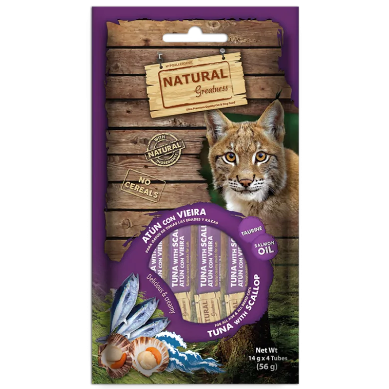 Natural Greatness Crema de Atún con Vieira Snack para Gatos 56g