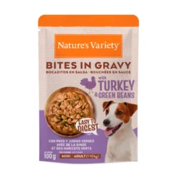 Nature's Variety Bocaditos en Salsa con Pavo y Judías Verdes para Perros Mini