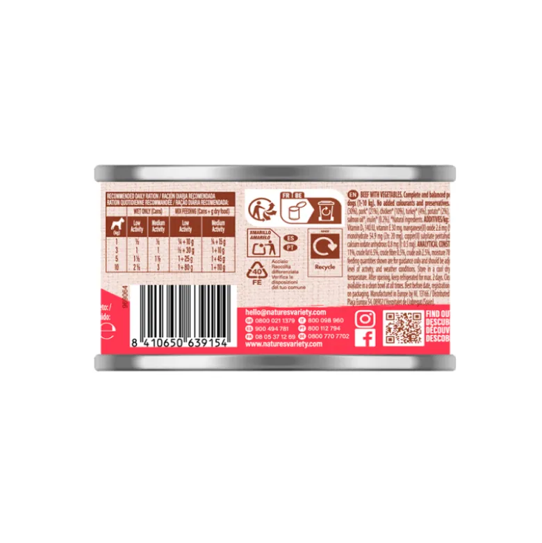 Nature's Variety Paté Buey con Verduras para Perros Mini