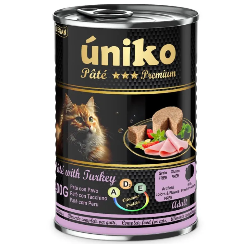 Úniko Adult Paté de Pavo para Gatos Lata 400g